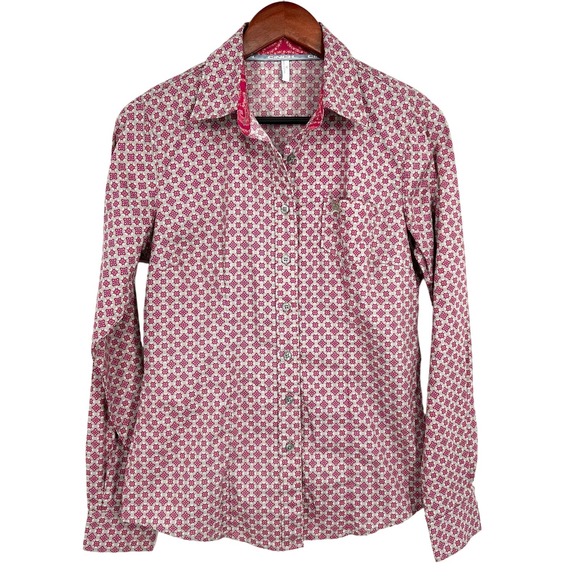 Cinch Tops - Cinch Womens Sz Medium Long Sleeve Pink Western Ranch Wear Blouse Shirt Top